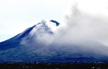Download this Mount Sinabung Spews Hot Gas And Ashes During Eruption Seen From picture