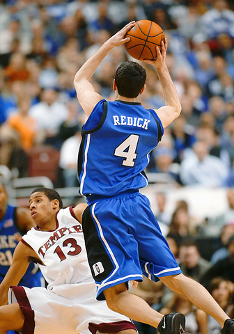 Jason Williams of the Duke Blue Devils stands on the court during