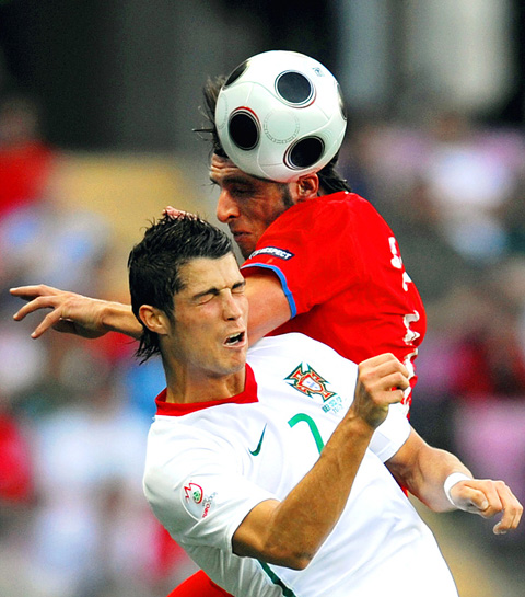 Cristiano Ronaldo Scores on a Header Against Czech Republic