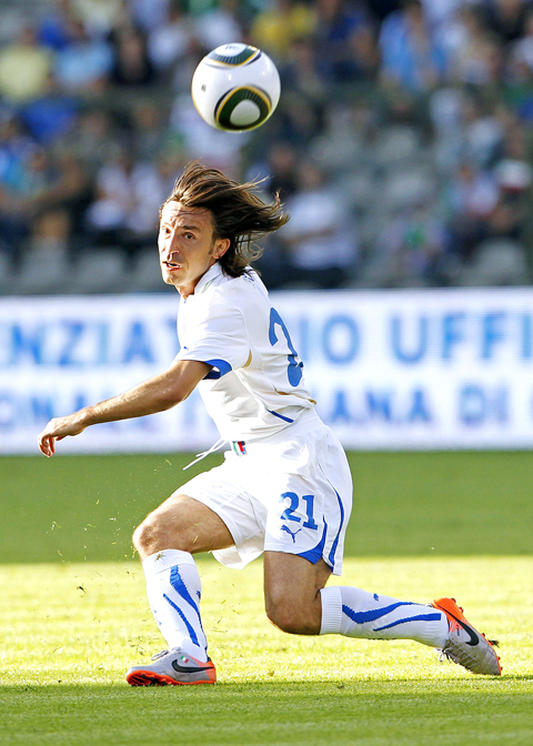 Pirlo out of Italy's World Cup opener - Taipei Times
