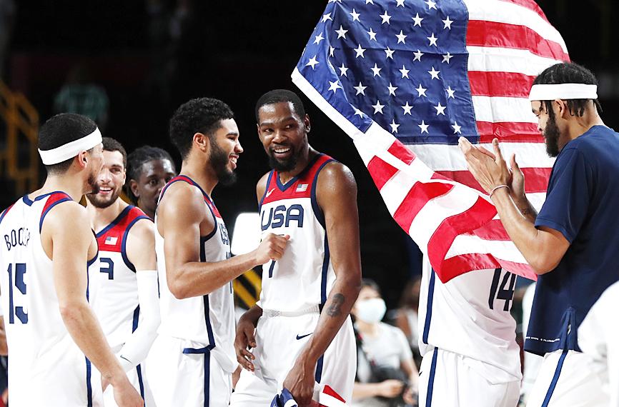 Kevin Durant, Jayson Tatum help US beat France 87-82 for gold medal