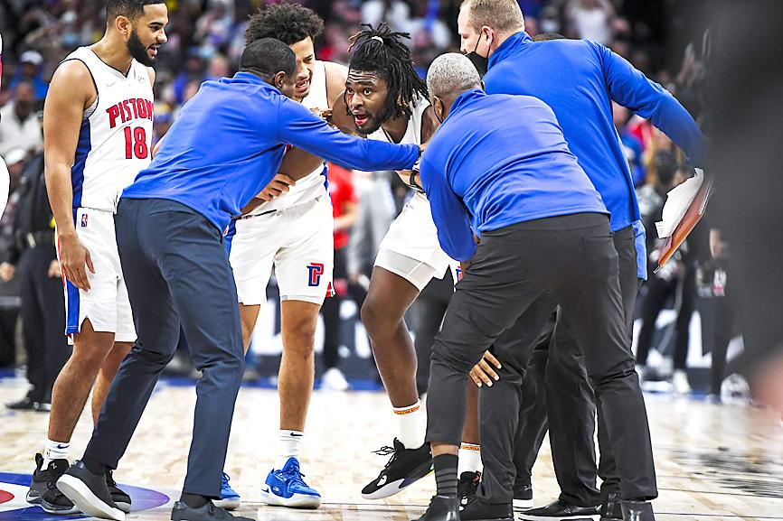 Why was LeBron James ejected from the game against the Pistons?