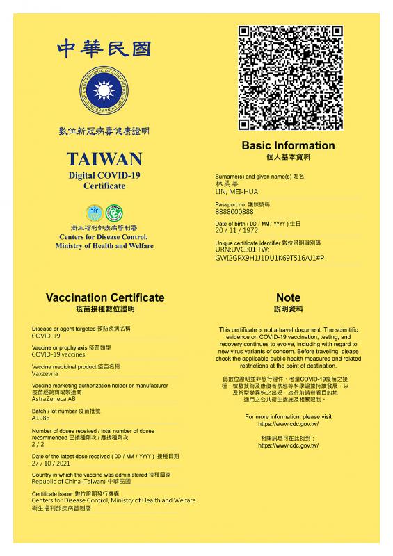 taiwan travel covid vaccine requirements