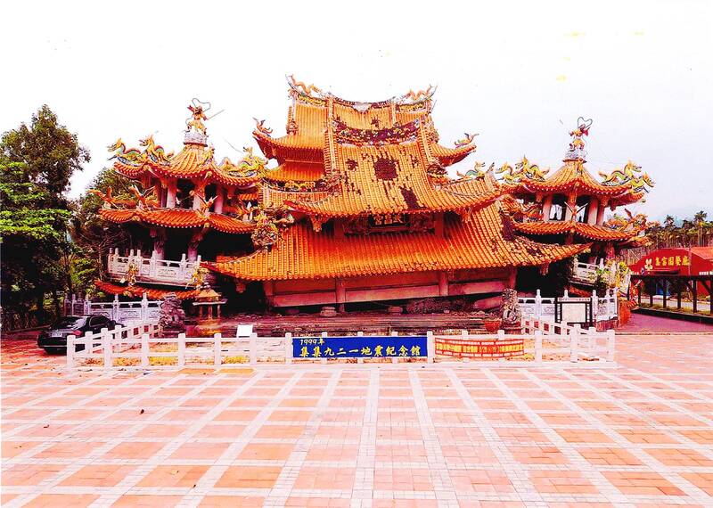 The collapsed temple was declared a heritage site of the 1999 earthquake