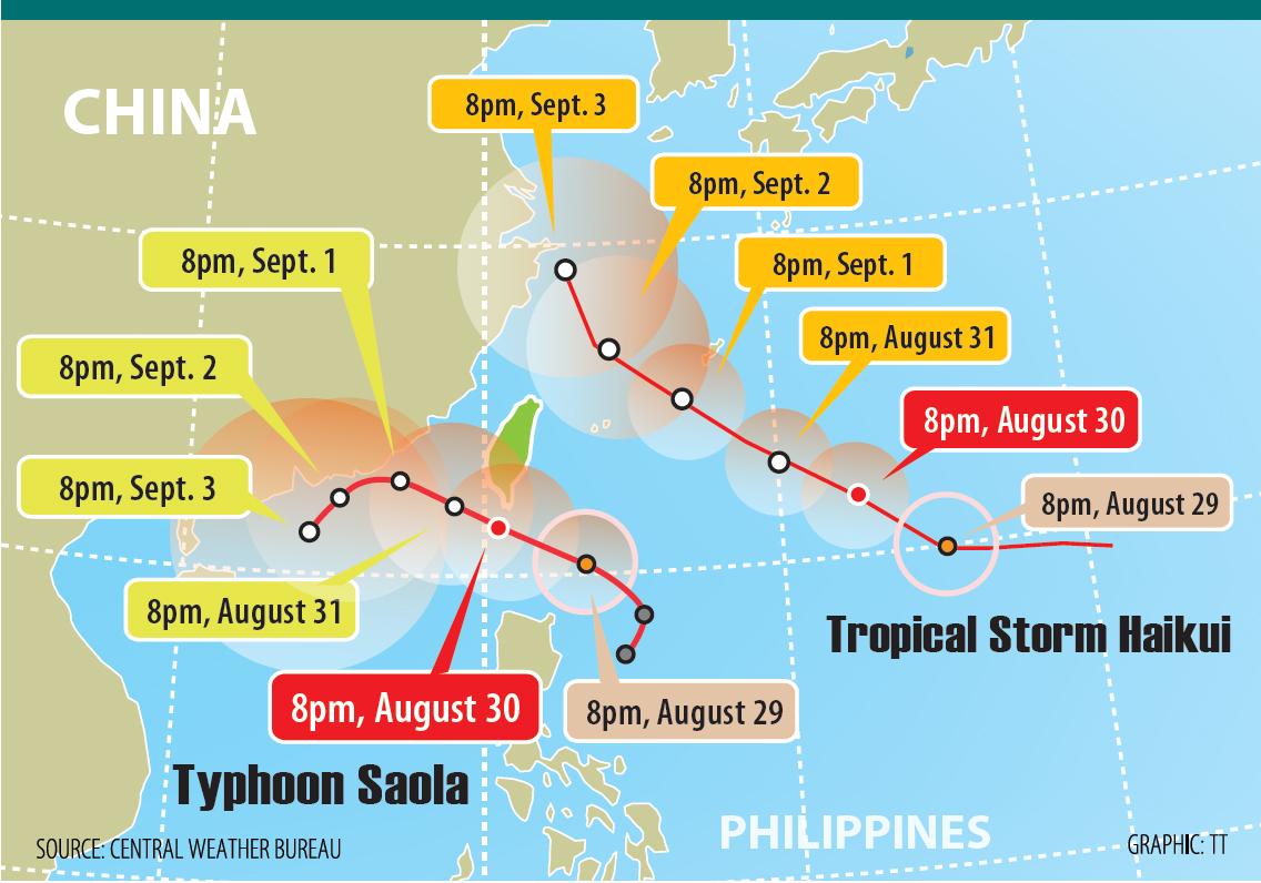Typhoon Saola land alert is issued Taipei Times